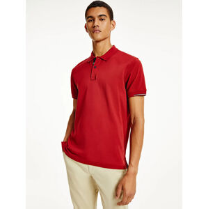 Tommy Hilfiger pánské tmavě červené polo tričko